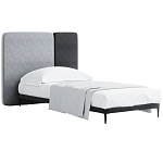 Кровать с большим мягким изголовьем Unity Grey Bed варинант исполнения - 3 | Loft Concept в Краснодаре