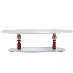 Дизайнерский журнальный стол на 2-х фигурных ножках с подстольем Lycad варинант исполнения - 1 | Loft Concept в Краснодаре