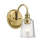 Бра с прозрачным стеклянным абажуром в форме цилиндра Kichler варинант исполнения - 7 | Loft Concept в Краснодаре