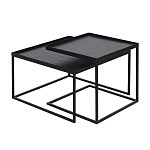 Комплект столиков с квадратными столешницами черные Black Table Combination варинант исполнения - 1 | Loft Concept в Краснодаре