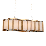 Люстра прямоугольная с каркасом золотого цвета Soft Glow Lamps варинант исполнения - 2 | Loft Concept в Краснодаре