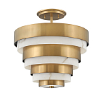 Потолочный светильник многоярусный с чередованием латунных и белых колец Hinkley  варинант исполнения - 1 | Loft Concept в Краснодаре