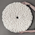 Панно на стену из шерсти мериноса Белый Круг  варинант исполнения - 4 | Loft Concept в Краснодаре