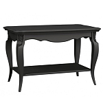 Стол журнальный черный из массива бука с полкой в стиле прованс Black Provence варинант исполнения - 1 | Loft Concept в Краснодаре