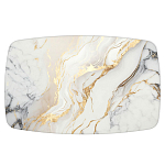 Обеденный стол с прямоугольной столешницей из стекла на черных металлических ножках White Marble варинант исполнения - 2 | Loft Concept в Краснодаре