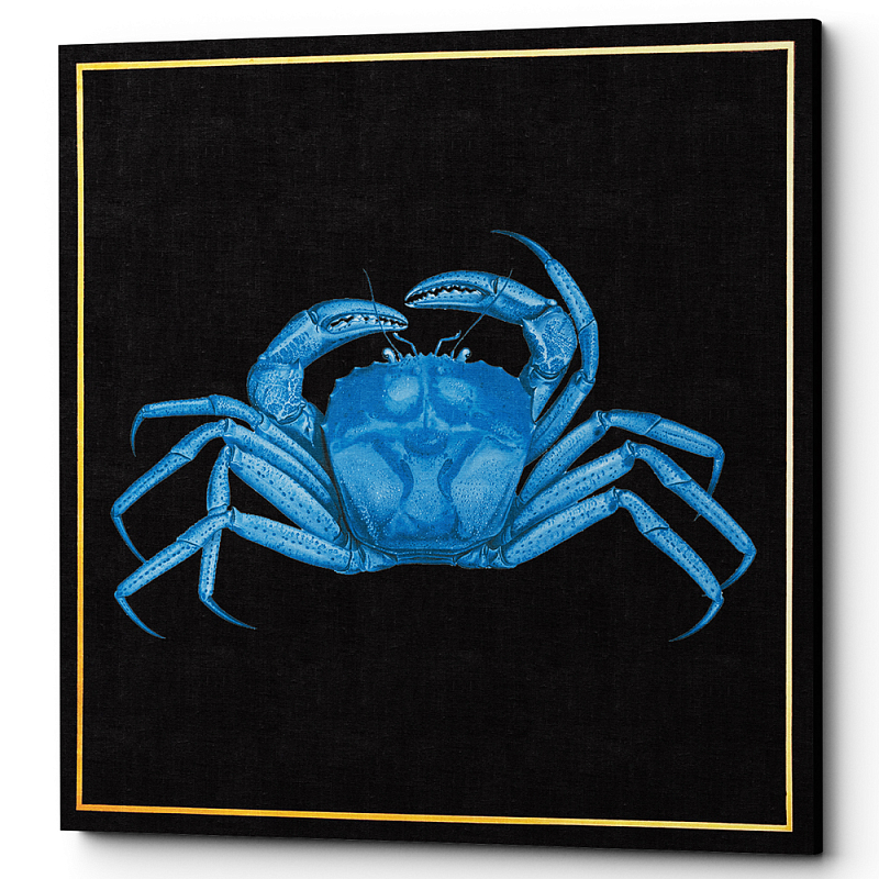 Постер Blue Crab Poster Черный Морская синь в Краснодаре | Loft Concept 