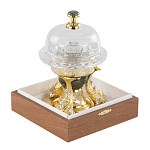 Икорница с декором "Три рыбки" с гравировкой и натуральным камнем Нефрит Decorative Cavair Dishes варинант исполнения - 2 | Loft Concept в Краснодаре