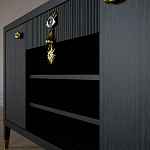 Комод-буфет Elsa Dreams Black с открытыми полками   варинант исполнения - 7 | Loft Concept в Краснодаре