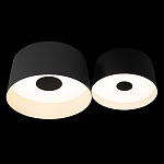 Потолочный светильник с 2-мя цилиндрическими абажурами серого и черного цвета Urban Dome варинант исполнения - 2 | Loft Concept в Краснодаре