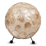 Настольная лампа из перламутра на металлическом каркасе Indonesian Circle варинант исполнения - 2 | Loft Concept в Краснодаре