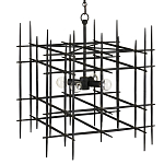 Люстра черная квадратной остроконечной формы Black Square варинант исполнения - 2 | Loft Concept в Краснодаре