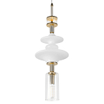 Подвесной светильник со стеклянными элементами и бронзовыми вставками Высота 62 см Gabriel Scott Luna варинант исполнения - 7 | Loft Concept в Краснодаре