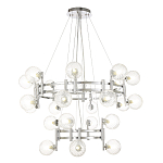 Люстра подвесная с двумя ярусами и 24-ю рельефными прозрачными плафонами из стекла Perforated Glass Bubbles варинант исполнения - 1 | Loft Concept в Краснодаре