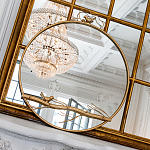 Зеркало настенное в раме золотого цвета с декором птица на ветке Mirror Portal варинант исполнения - 2 | Loft Concept в Краснодаре