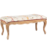 Банкетка из массива бука бежевая с растительным орнаментом Raffael Beige Floral Banquette варинант исполнения - 1 | Loft Concept в Краснодаре