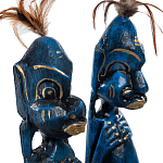 Комплект из 2-х деревянных статуэток Asmat Statuettes Dark Blue варинант исполнения - 6 | Loft Concept в Краснодаре