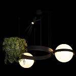 Подвесной светильник с 2-мя шарообразными плафонами и цилиндрическим спотом Light of Еyes варинант исполнения - 7 | Loft Concept в Краснодаре