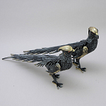 Статуэтка бронзовая пара Фазаны синие Bronze Birds варинант исполнения - 2 | Loft Concept в Краснодаре