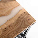 Кофейный столик со столешницей карагач и эпоксидной смолы Trina Coffee Table варинант исполнения - 2 | Loft Concept в Краснодаре