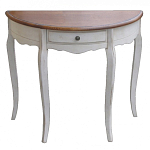 Деревянная консоль полукруглая с ящиком в стиле прованс Interiors Romance варинант исполнения - 1 | Loft Concept в Краснодаре