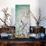 Постер на холсте в стиле шинуазри с изображением сада Chinoiserie Imperial Garden Peacocks on a Tree варинант исполнения - 3 | Loft Concept в Краснодаре