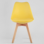 Стул с основой из пластика и мягким сиденьем Arvika Yellow варинант исполнения - 2 | Loft Concept в Краснодаре