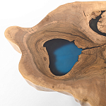 Кофейный стол со столешницей из орехового дерева и эпоксидной смолы Clem Coffee Table варинант исполнения - 1 | Loft Concept в Краснодаре