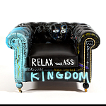 Кресло "Баския и Уорхол" Basquiat Warhol graffiti chair натуральная кожа варинант исполнения - 2 | Loft Concept в Краснодаре