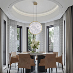 Светодиодный подвесной светильник круглой формы с металлической рамой золотого цвета Marble Glow 47 варинант исполнения - 6 | Loft Concept в Краснодаре