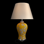 Настольная лампа желтая с изображением белых птиц Flight Among Acacia варинант исполнения - 2 | Loft Concept в Краснодаре