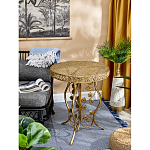 Столик приставной золотистый с орнаментом на столешнице Tanzania варинант исполнения - 4 | Loft Concept в Краснодаре