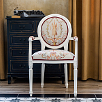 Полукресло из массива бука бежевое с растительным орнаментом Raffael Angel Beige Chair варинант исполнения - 7 | Loft Concept в Краснодаре