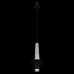 Подвесной светильник с узким цилиндрическим плафоном и черным металлическим декором Concrete Pipe варинант исполнения - 11 | Loft Concept в Краснодаре