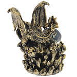 Декоративная статуэтка Дракон со стеклянным шаром Dragon and Glass Ball Gold Black варинант исполнения - 3 | Loft Concept в Краснодаре