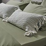 Чехол на подушку мятного цвета с бахромой и объемным узором Ethnic mix варинант исполнения - 5 | Loft Concept в Краснодаре