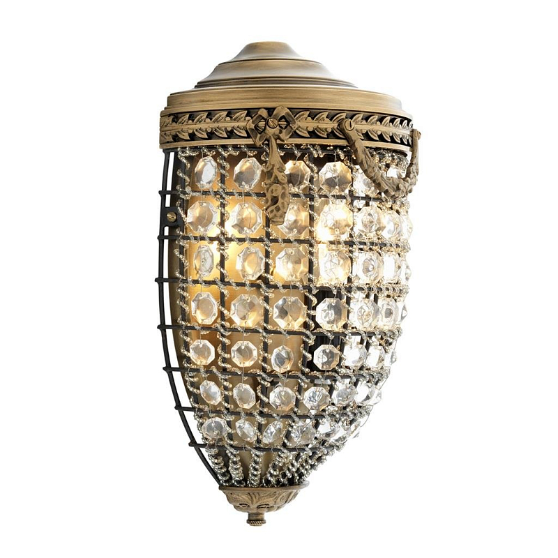 Бра Eichholtz Wall Lamp Emperor Brass Латунь Античная полированная Прозрачный (Transparent) в Краснодаре | Loft Concept 