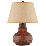 Настольная лампа темно-коричневая с тканевым абажуром в форме конуса Сhieftain варинант исполнения - 3 | Loft Concept в Краснодаре