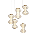 Люстра светодиодная с стеклянными волнообразными плафонами Amphora of Light варинант исполнения - 2 | Loft Concept в Краснодаре