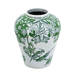 Ваза с зелеными цветочными и птичьими мотивами Vase Inspired by Nature варинант исполнения - 1 | Loft Concept в Краснодаре