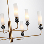 Люстра на штанге с 8-ю цилиндрическими матовыми плафонами и шарами из камня Orb Essence варинант исполнения - 7 | Loft Concept в Краснодаре