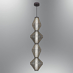 Подвесной светильник вертикальный с плетеным металлическим каркасом Metal Interweaving варинант исполнения - 2 | Loft Concept в Краснодаре