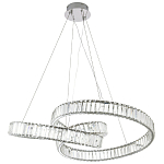 Подвесная люстра в виде изогнутых колец с хрустальным декором Ring Horizontal Oculus Chrome Light Chandelier варинант исполнения - 2 | Loft Concept в Краснодаре
