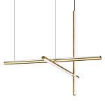 Люстра с 3-мя  пересекающимися цилиндрическими плафонами на тонких тросах Trumpet tube варинант исполнения - 1 | Loft Concept в Краснодаре