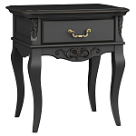 Тумба прикроватная черная из массива бука в стиле прованс Black Provence варинант исполнения - 1 | Loft Concept в Краснодаре