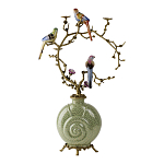 Подсвечник с декором из птиц на ветвях из фарфора с бронзовыми элементами Birds of Paradise варинант исполнения - 3 | Loft Concept в Краснодаре