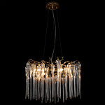 Люстра подвесная круглая в виде ветвей деревьев бронзового цвета с прозрачными подвесками-каплями Droplet Chandelier варинант исполнения - 4 | Loft Concept в Краснодаре