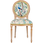 Стул из массива бука бежевый с изображением птиц в саду Beige Green Chinoiserie Blue Bird Chair варинант исполнения - 1 | Loft Concept в Краснодаре