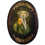 Картина в овальной раме Chinoiserie Grey Dog Portrait варинант исполнения - 1 | Loft Concept в Краснодаре