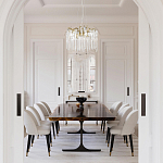 Люстра подвесная круглая в виде ветвей деревьев бронзового цвета с прозрачными подвесками-каплями Droplet Chandelier варинант исполнения - 7 | Loft Concept в Краснодаре