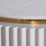 Тумбочка белая овальная с мраморной столешницей Thoroughbass варинант исполнения - 6 | Loft Concept в Краснодаре